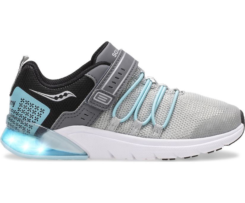 Saucony Flash Glow 2.0 Kids' Sneakers Silver / Blue | Canada 872FDNM